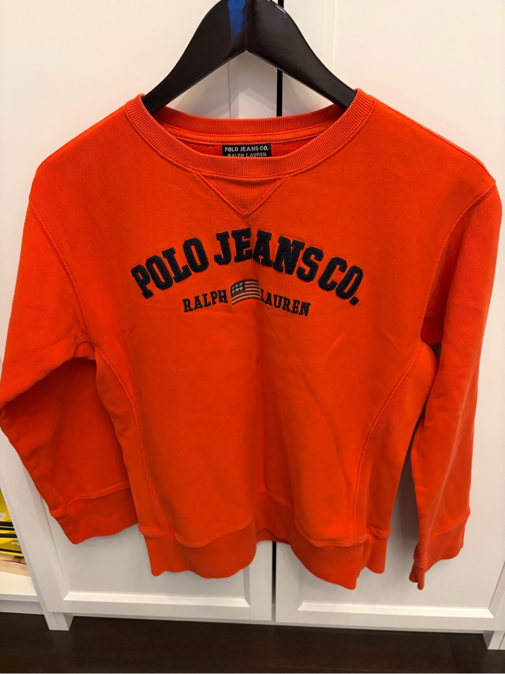 Ralph Lauren Polo Jeans Co.Womens Orange Crewneck Sweatshirt